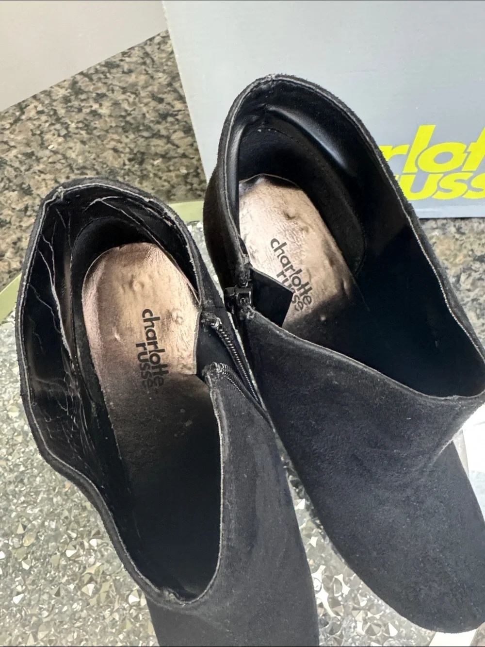 Charlotte Russe Black stiletto Platform Booties 8